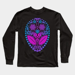 Dia De Los Muertos Alien Skull Long Sleeve T-Shirt